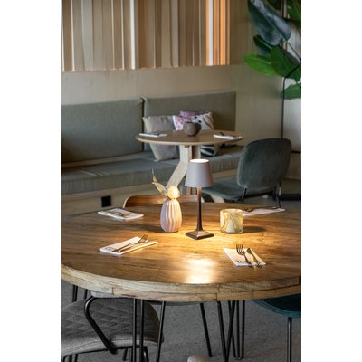 Lampe de table Securit Milano LED rechargeable dimmable taupe-noir