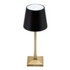 Lampe de table Securit Roma LED rechargeable dimmable noir-or Photo