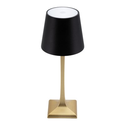 Lampe de table Securit Roma LED rechargeable dimmable noir-or