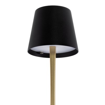 Lampe de table Securit Roma LED rechargeable dimmable noir-or