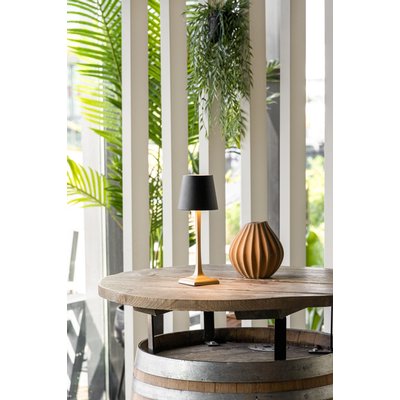 Lampe de table Securit Roma LED rechargeable dimmable noir-or