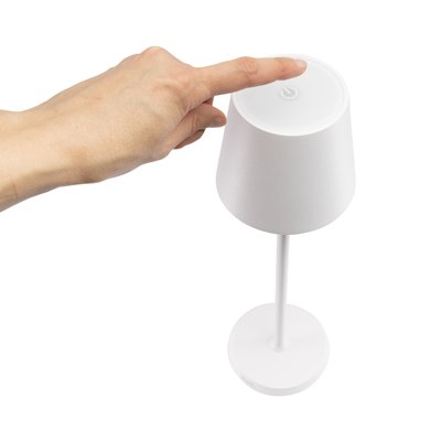 Lampe de table Securit Feline LED rechargeable dimmable blanc