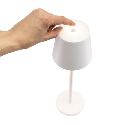 Lampe de table Securit Feline LED rechargeable dimmable blanc