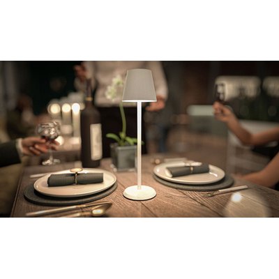 Lampe de table Securit Feline LED rechargeable dimmable blanc