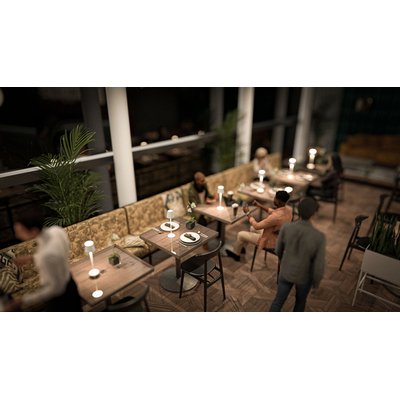 Lampe de table Securit Feline LED rechargeable dimmable blanc