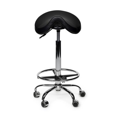 Siège amazone Office Premium haut avec repose-pieds roulette dure noir