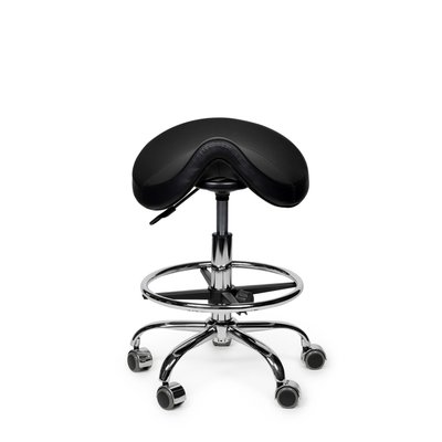 Siège amazone Office Premium bas avec repose-pieds roulette dure noir