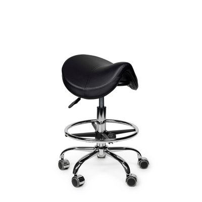 Siège amazone Office Premium bas avec repose-pieds roulette dure noir