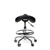 Siège amazone Office Premium bas avec repose-pieds roulette dure noir Photo