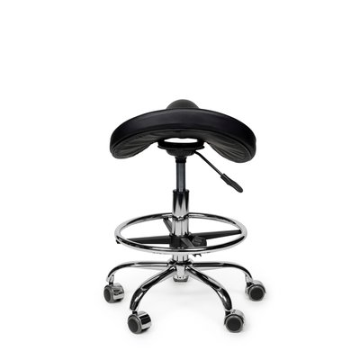 Siège amazone Office Premium bas avec repose-pieds roulette dure noir