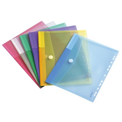 Enveloptas Djois Color Collection A4 horizontaal geperforeerd assorti