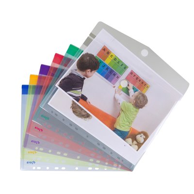 Enveloptas Djois Color Collection A4 horizontaal geperforeerd assorti