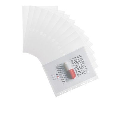 Enveloptas Djois Color Collection A4 horizontaal geperforeerd transp