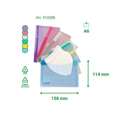 Enveloptas Djois Color Collection A6 horizontaal assorti