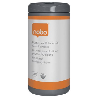 Whiteboardreinigingsdoekjes Nobo plasticvrij 100 stuks