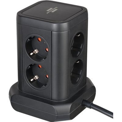 Multiprise Brennenstuhl tour 8 prises avec 2x USB-A 1x USB-C PD noir