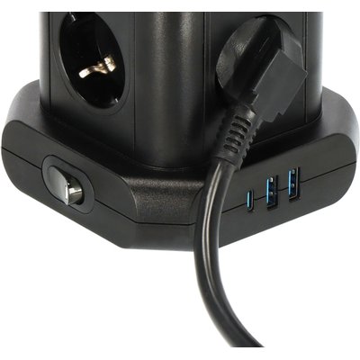Multiprise Brennenstuhl tour 8 prises avec 2x USB-A 1x USB-C PD noir