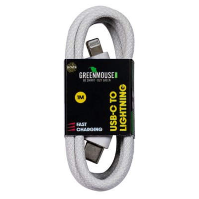 Kabel Green Mouse USB-C to Lightning data Woven 1m