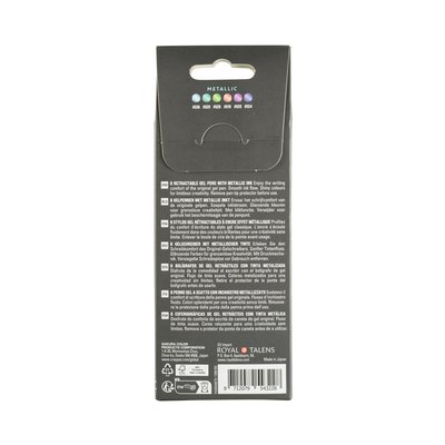 Stylo gel Sakura Gelly Roll Metallic 08 rétractable set 6 couleurs