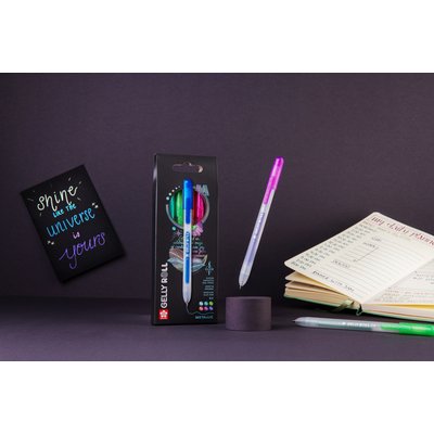 Stylo gel Sakura Gelly Roll Metallic 08 rétractable set 6 couleurs