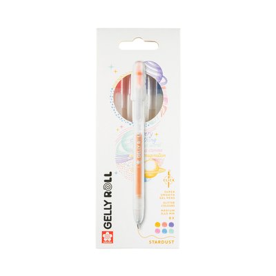 Stylo gel Sakura Gelly Roll Stardust 08 rétractable set 6 couleurs