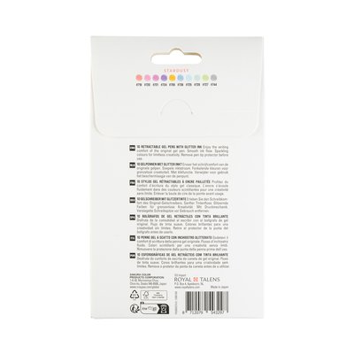 Stylo gel Sakura Gelly Roll Stardust 08 rétractable set 10 couleurs