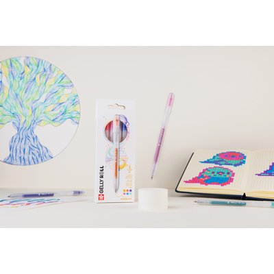 Stylo gel Sakura Gelly Roll Stardust 08 rétractable set 10 couleurs