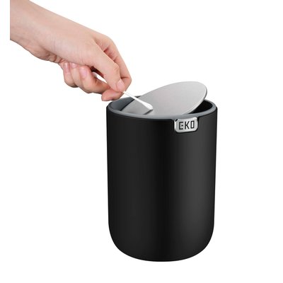 Poubelle de table EKO Fandy 2 avec couvercle basculant 1,5L noir