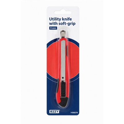 Cutter IEZZY 9mm plastique prise Softgrip 1 lame incluse