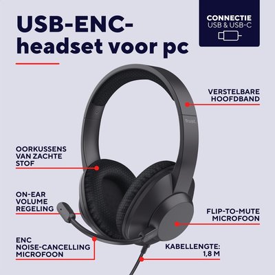 Casque Trust Ayda Max USB-ENC