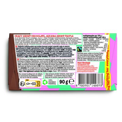 Chocolade Tony's Chocolonely melk everything reep 90 gram