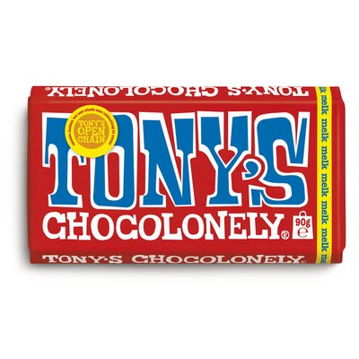 Chocolade Tony's Chocolonely melk reep 90 gram