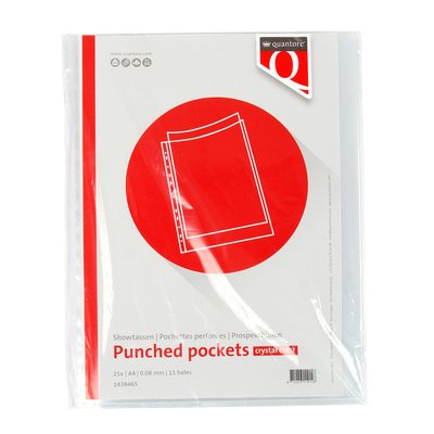 Pochette Quantore A4 11 perforations PP 0,08 lisse 25 pièces