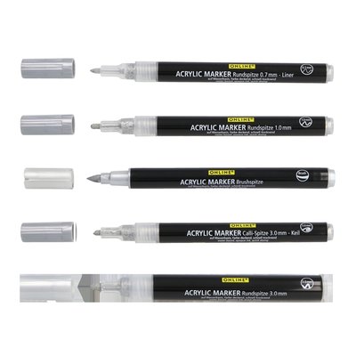 Marqueur acrylique Online lettering 5 largeurs argent