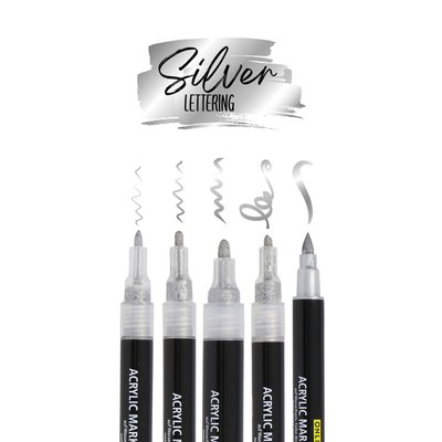 Marqueur acrylique Online lettering 5 largeurs argent