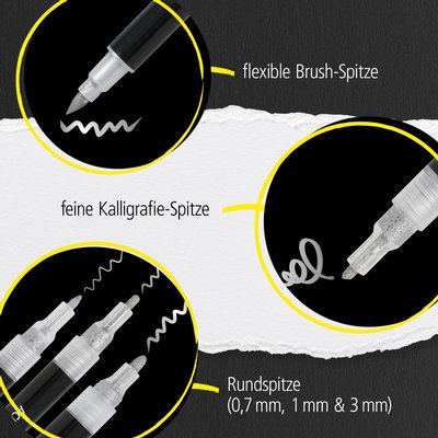 Marqueur acrylique Online lettering 5 largeurs argent