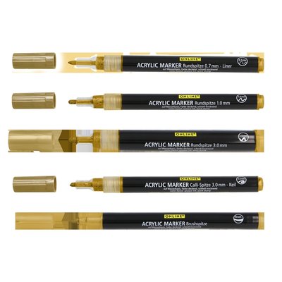Acrylmarker Online lettering 5 breedtes goud