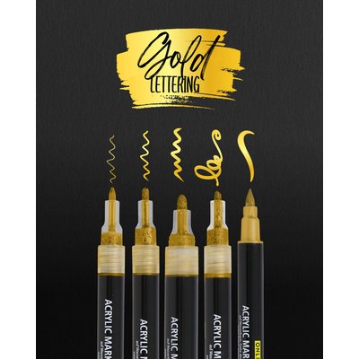 Acrylmarker Online lettering 5 breedtes goud