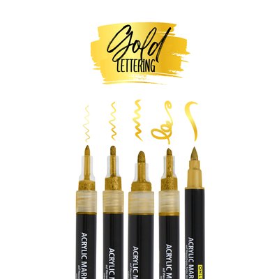 Acrylmarker Online lettering 5 breedtes goud