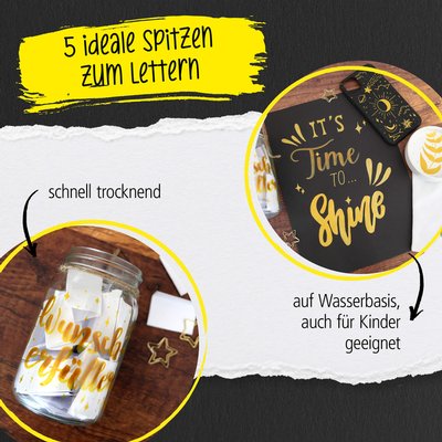Acrylmarker Online lettering 5 breedtes goud