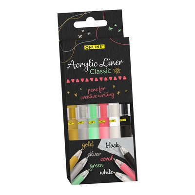 Liner acrylique Online Classic assorti 6 pièces