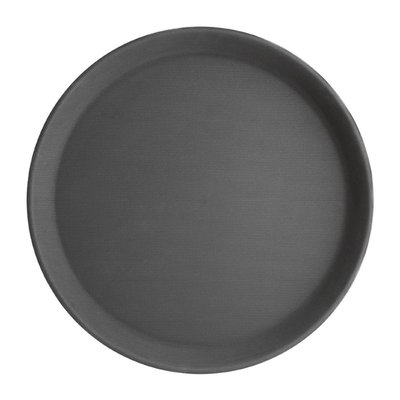 Plateau Olympia Kristallon antidérapant rond Ø35,6cm PP noir