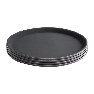 Dienblad Olympia Kristallon antislip rond Ø40.6cm PP zwart