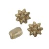 Ruban cadeau Polyband + 2 rosettes or pailleté Photo