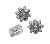 Cadeaulint Polyband en 2 rozetten zilver glitter