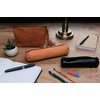Trousse ronde Oxford 22x6cm cuir noir Photo