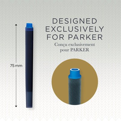 Recharge d'encre Parker Quink lavable bleu blister 5 pièces