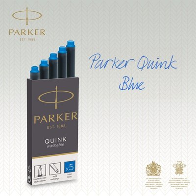 Recharge d'encre Parker Quink lavable bleu blister 5 pièces