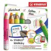 Crayon tableau blanc STABILO MARKdry étui 4 couleurs néon Photo