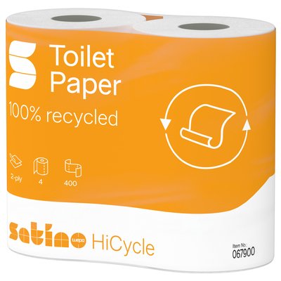 Toiletpapier Satino MT1 HiCycle 2-laags 4x400 vel wit 067900